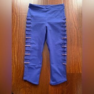 lululemon athletica Purple Leggings with Pink Stripes